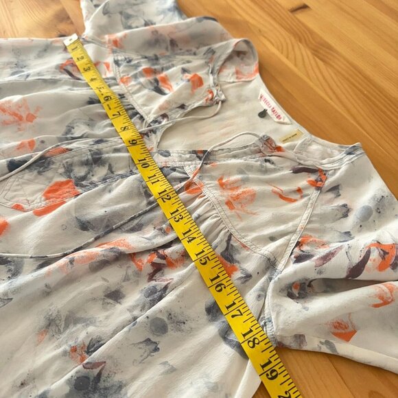 Rebecca Taylor Blouse Women 6 Small Misty‎ Garden Printed 100% Silk Feminine - Picture 5 of 11